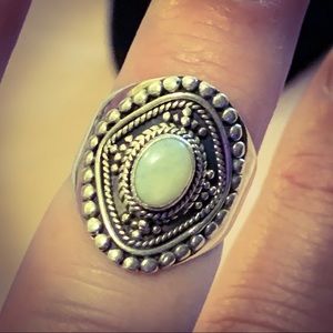 Sterling and Opal Ring Sz 6